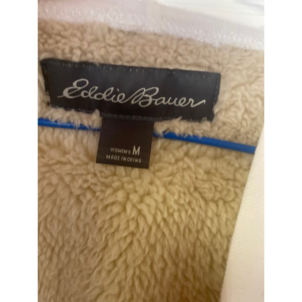 Eddie Bauer Fauxx Shearling Lined Cardigan Size Medium - Picture 5 of 7